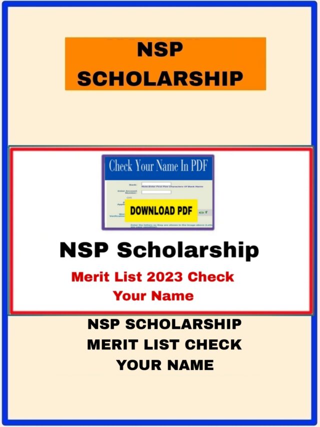 NSP Scholarship Merit List 2023 Check Your Name